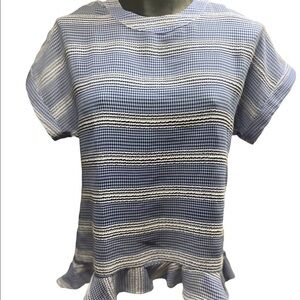 NWT Matison Stone Anthropologie Gingham Peplum Top XS